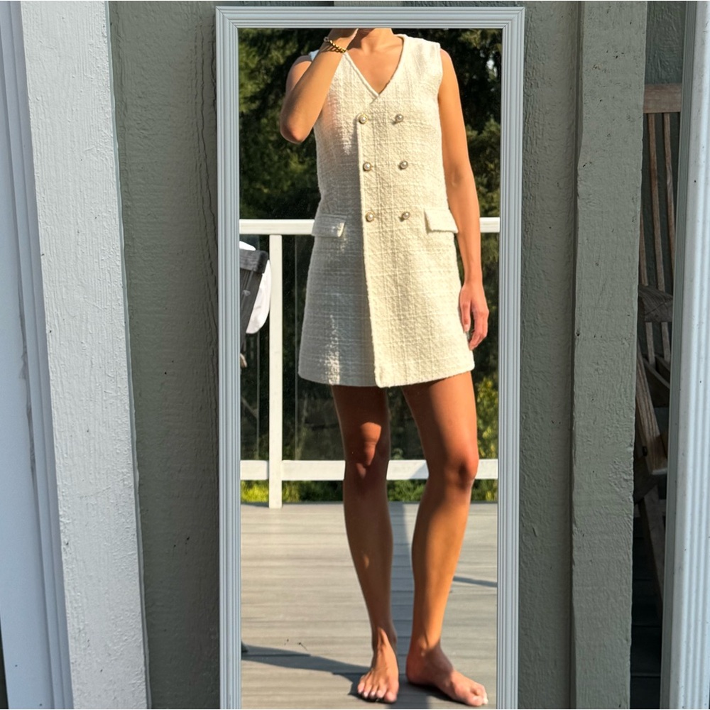 White Zara business casual dress